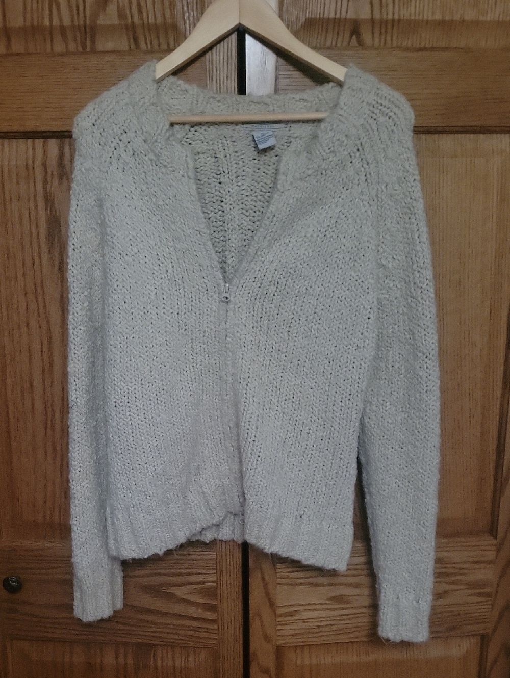 Maurices Cream Knit Zip-Up Cardigan